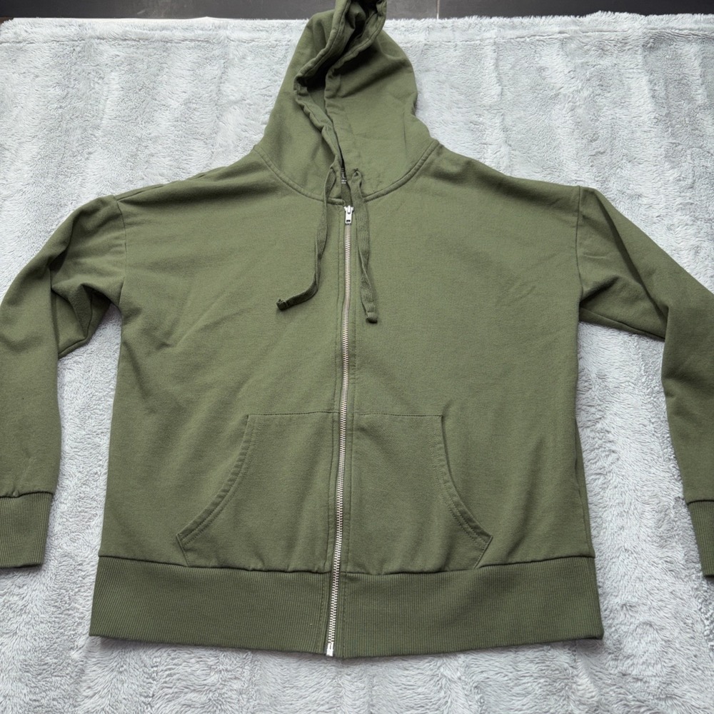 Time and Tru Women's Washed Hoodie Olive‎ Green Size Lg